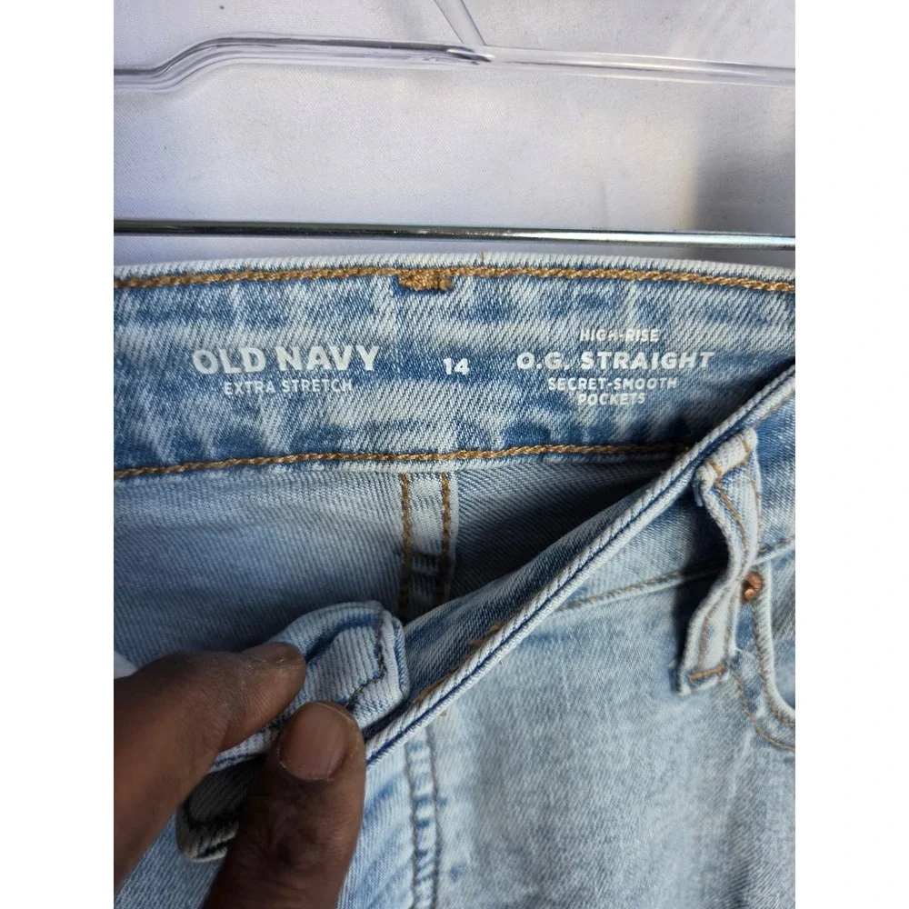 Old Navy O.G. Straight Jeans Womens  Blue Light Wash Straight High Straight